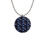 Blue Tigers 1  Button Necklace