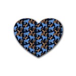 Blue Tigers Rubber Coaster (Heart)