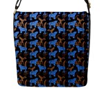 Blue Tigers Flap Closure Messenger Bag (L)