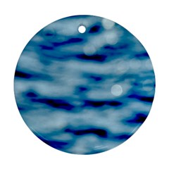 Blue Waves Abstract Series No5 Round Ornament (Two Sides) from ArtsNow.com Front