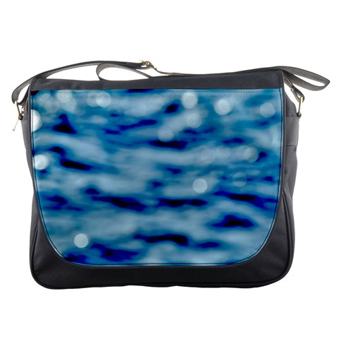 Blue Waves Abstract Series No5 Messenger Bag from ArtsNow.com Front
