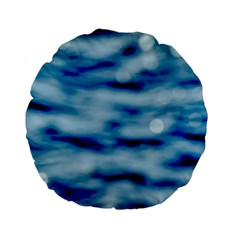 Blue Waves Abstract Series No5 Standard 15  Premium Flano Round Cushions from ArtsNow.com Front