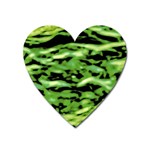 Green  Waves Abstract Series No11 Heart Magnet