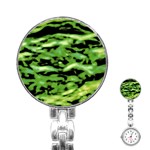 Green  Waves Abstract Series No11 Stainless Steel Nurses Watch