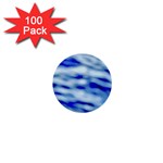 Blue Waves Abstract Series No10 1  Mini Buttons (100 pack) 