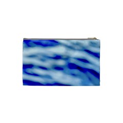 Blue Waves Abstract Series No10 Cosmetic Bag (Small) from ArtsNow.com Back