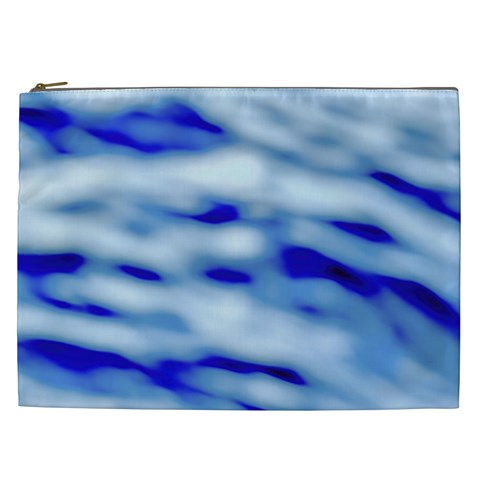 Blue Waves Abstract Series No10 Cosmetic Bag (XXL) from ArtsNow.com Front