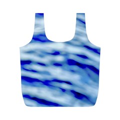 Blue Waves Abstract Series No10 Full Print Recycle Bag (M) from ArtsNow.com Front