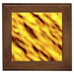 Yellow  Waves Abstract Series No8 Framed Tile