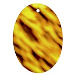 Yellow  Waves Abstract Series No8 Oval Ornament (Two Sides)
