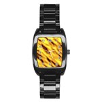 Yellow  Waves Abstract Series No8 Stainless Steel Barrel Watch