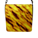 Yellow  Waves Abstract Series No8 Flap Closure Messenger Bag (L)