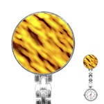 Yellow  Waves Abstract Series No8 Stainless Steel Nurses Watch