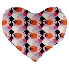 Digi Anim Large 19  Premium Flano Heart Shape Cushions from ArtsNow.com Front