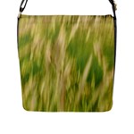 Golden Grass Abstract Flap Closure Messenger Bag (L)