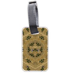 Wood Art With Beautiful Flowers And Leaves Mandala Luggage Tag (two sides) from ArtsNow.com Back