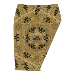 Wood Art With Beautiful Flowers And Leaves Mandala Midi Wrap Pencil Skirt from ArtsNow.com  Front Right 