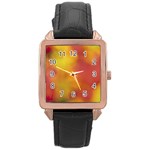 Flower Abstract Rose Gold Leather Watch 