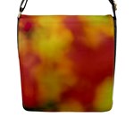 Flower Abstract Flap Closure Messenger Bag (L)