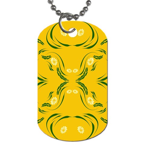 Floral folk damask pattern Fantasy flowers Floral geometric fantasy Dog Tag (Two Sides) from ArtsNow.com Front