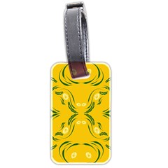 Floral folk damask pattern Fantasy flowers Floral geometric fantasy Luggage Tag (two sides) from ArtsNow.com Front