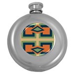 Abstract pattern geometric backgrounds   Round Hip Flask (5 oz)