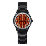 Abstract pattern geometric backgrounds   Stainless Steel Round Watch