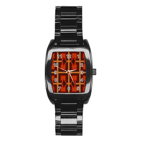 Abstract pattern geometric backgrounds   Stainless Steel Barrel Watch from ArtsNow.com Front