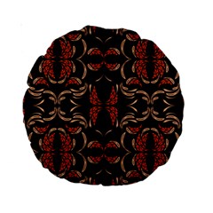 Floral folk damask pattern Fantasy flowers Floral geometric fantasy Standard 15  Premium Round Cushions from ArtsNow.com Front