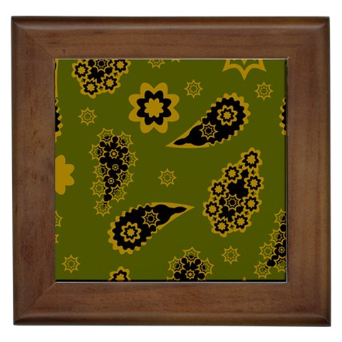 Floral pattern paisley style Paisley print. Doodle background Framed Tile from ArtsNow.com Front