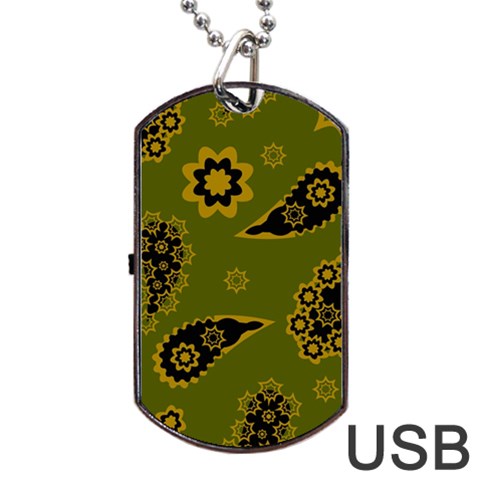 Floral pattern paisley style Paisley print. Doodle background Dog Tag USB Flash (One Side) from ArtsNow.com Front