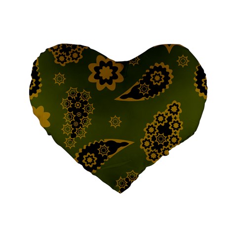 Floral pattern paisley style Paisley print. Doodle background Standard 16  Premium Flano Heart Shape Cushions from ArtsNow.com Front