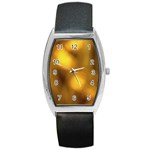 Orange Vibrant Abstract Barrel Style Metal Watch