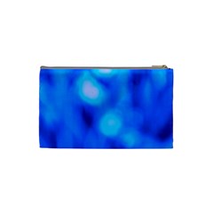 Blue Vibrant Abstract Cosmetic Bag (Small) from ArtsNow.com Back