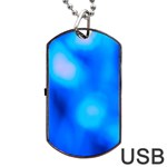 Blue Vibrant Abstract Dog Tag USB Flash (One Side)