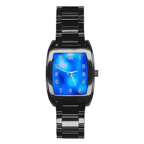 Blue Vibrant Abstract Stainless Steel Barrel Watch from ArtsNow.com Front