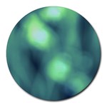 Green Vibrant Abstract Round Mousepads