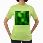 Green Vibrant Abstract Women s Green T-Shirt