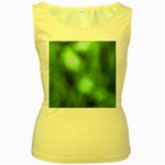 Green Vibrant Abstract Women s Yellow Tank Top