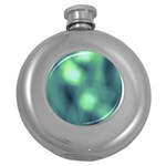 Green Vibrant Abstract Round Hip Flask (5 oz)