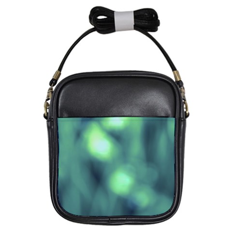 Green Vibrant Abstract Girls Sling Bag from ArtsNow.com Front