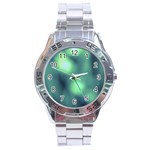 Green Vibrant Abstract Stainless Steel Analogue Watch