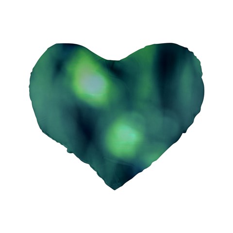 Green Vibrant Abstract Standard 16  Premium Flano Heart Shape Cushions from ArtsNow.com Back