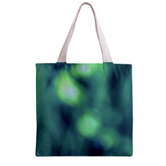 Green Vibrant Abstract Zipper Grocery Tote Bag from ArtsNow.com Back
