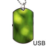 Green Vibrant Abstract No3 Dog Tag USB Flash (One Side)