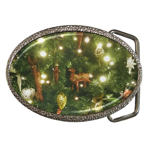 Christmas Tree Decoration Photo Belt Buckles from ArtsNow.com Front