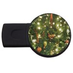 Christmas Tree Decoration Photo USB Flash Drive Round (2 GB)