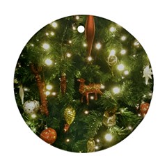 Christmas Tree Decoration Photo Round Ornament (Two Sides) from ArtsNow.com Front