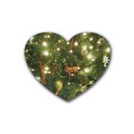 Christmas Tree Decoration Photo Rubber Heart Coaster (4 pack)