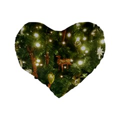 Christmas Tree Decoration Photo Standard 16  Premium Flano Heart Shape Cushions from ArtsNow.com Back